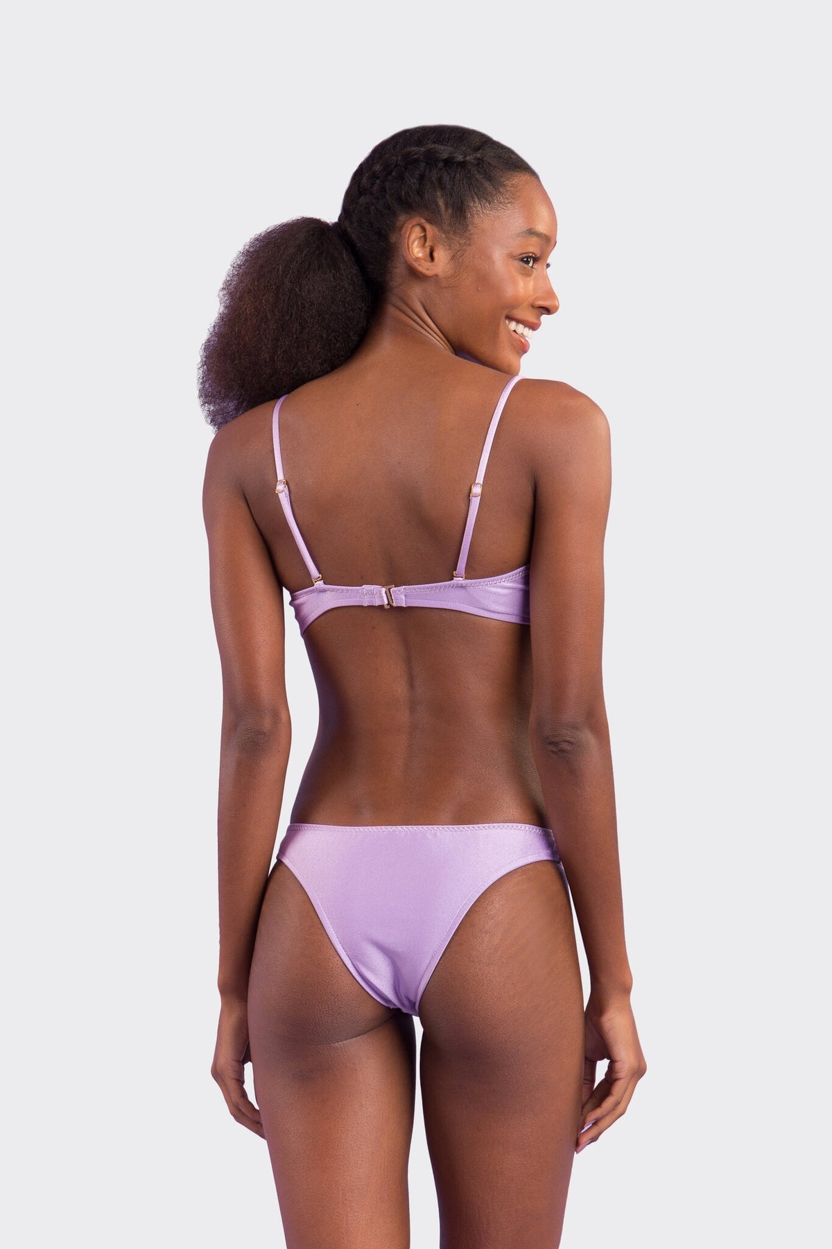 Model Back: Rio De Sol Two Piece Swimwear Set Shimmer-Harmonia Bandeau-Joy Essential