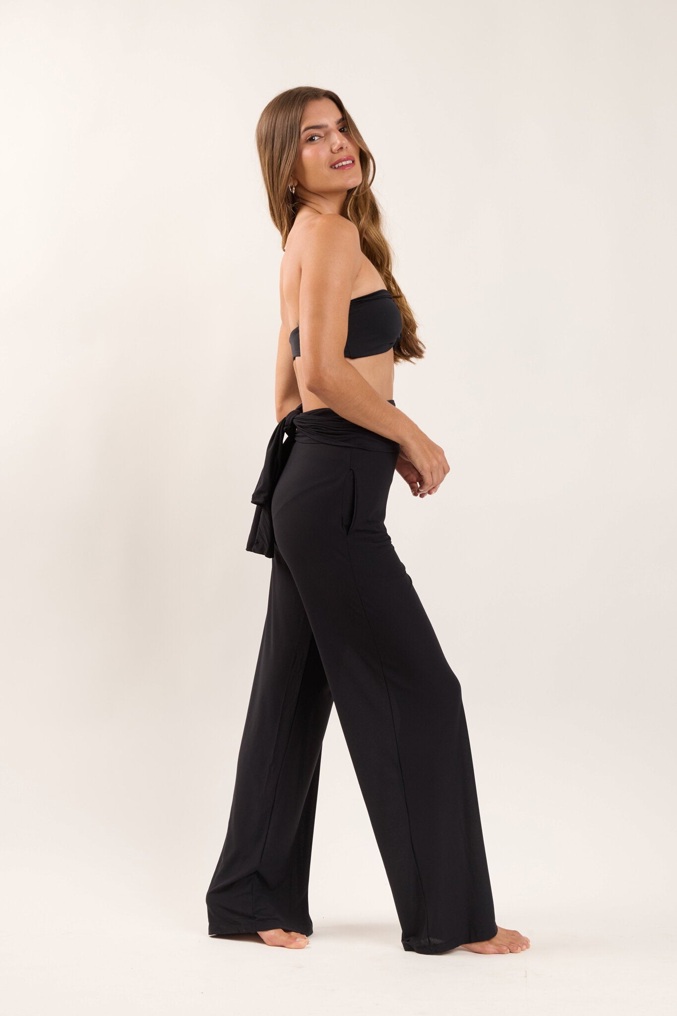 Image 03: Rio De Sol Beach Trousers Black Pants Knot