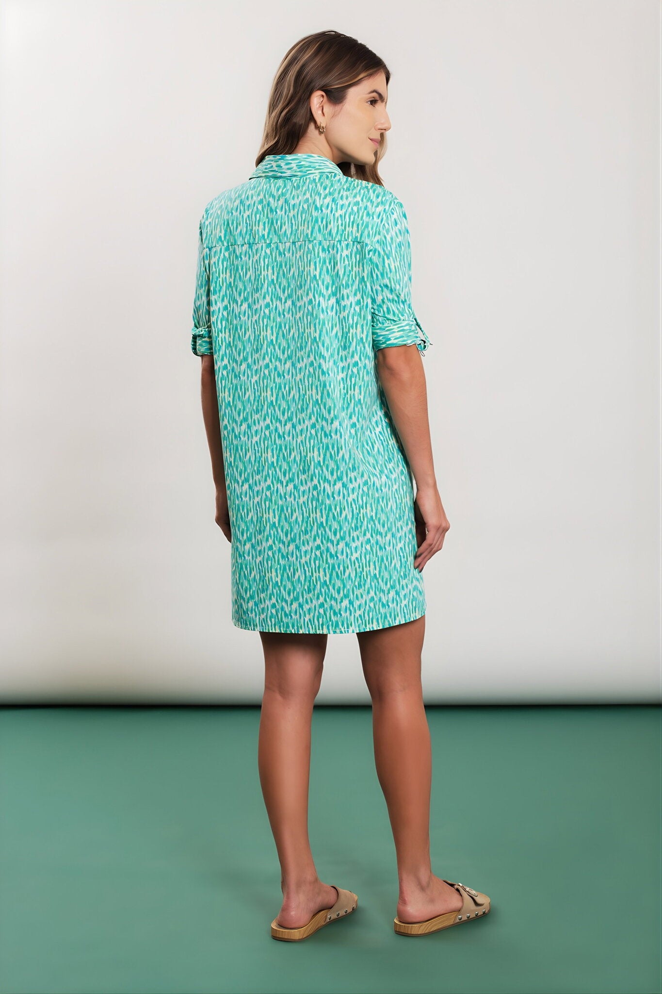 Model Back: Blueman Shirtdress Reflexo Shirtdress