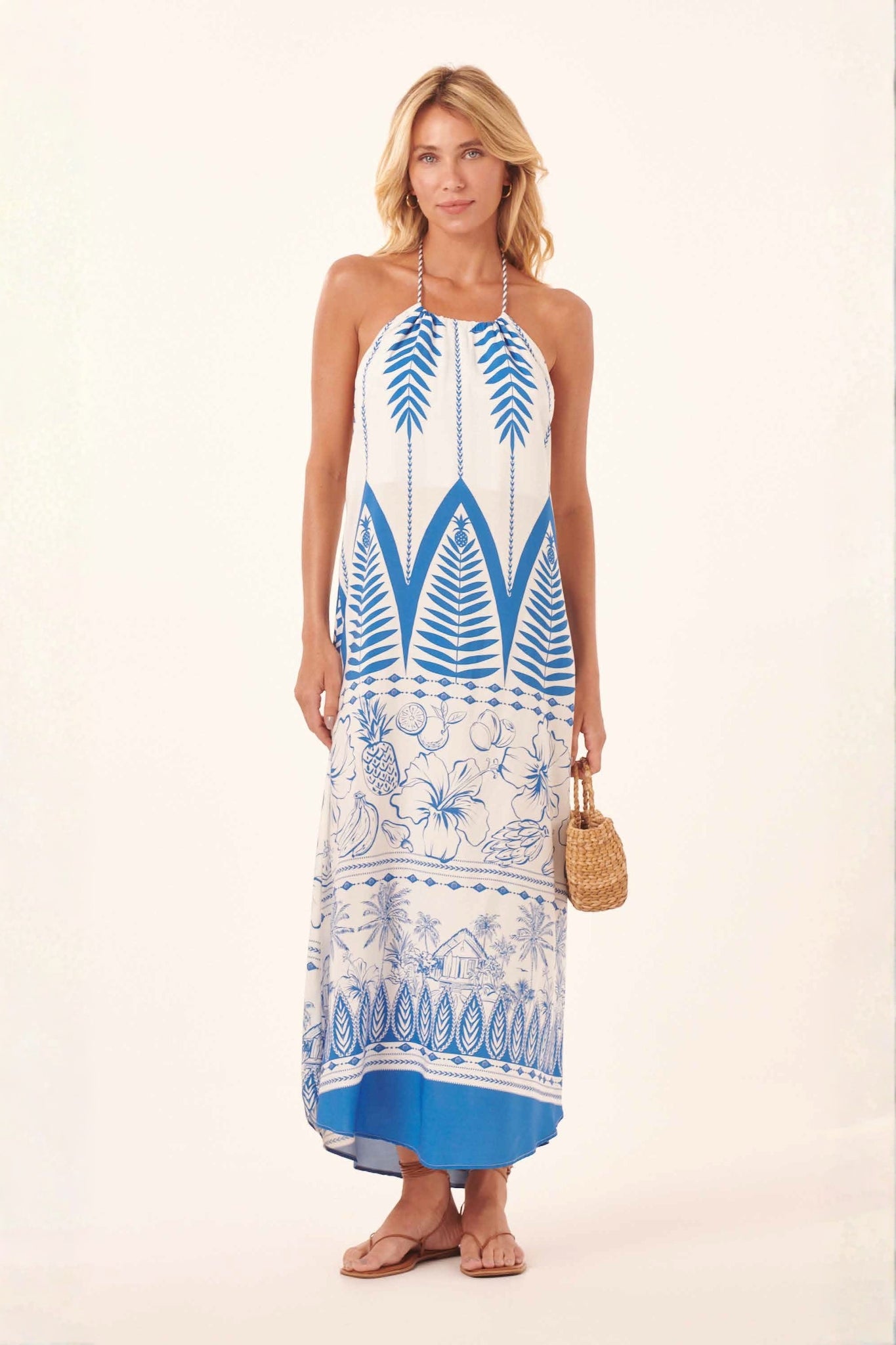 Model Front: Blueman Maxi Dresses Luau Choker