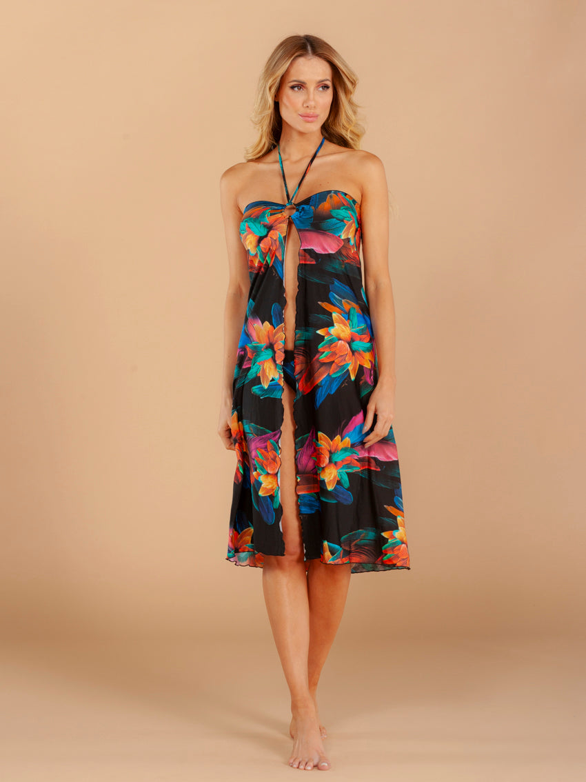 Image 06: Lua Morena Midi Dress Multiformas Argola Uv Brinco Preto