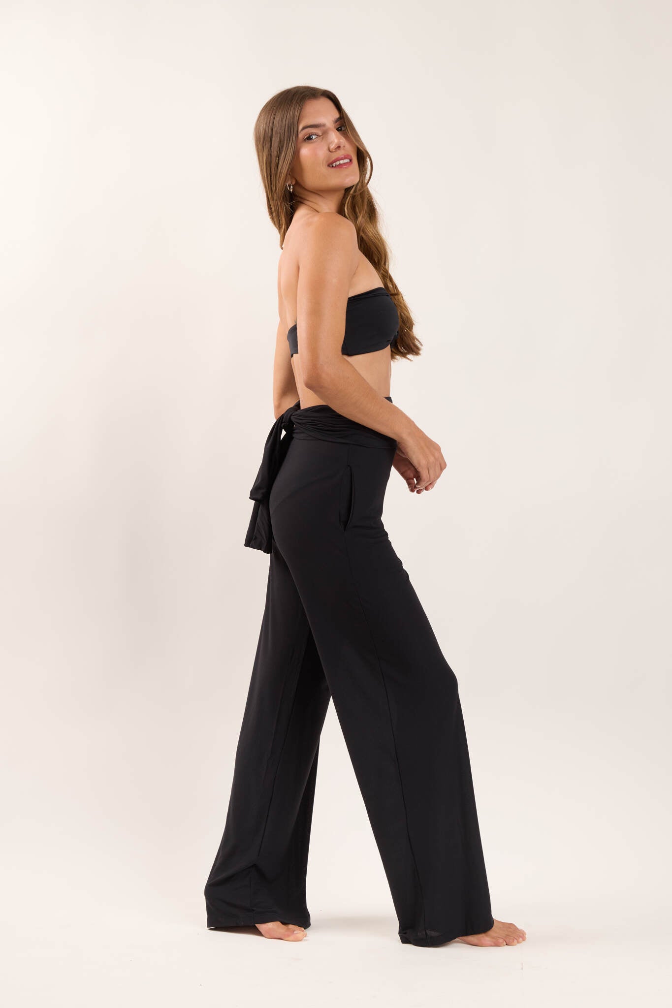 Image 03: Rio De Sol Beach Trousers Black Pants Knot