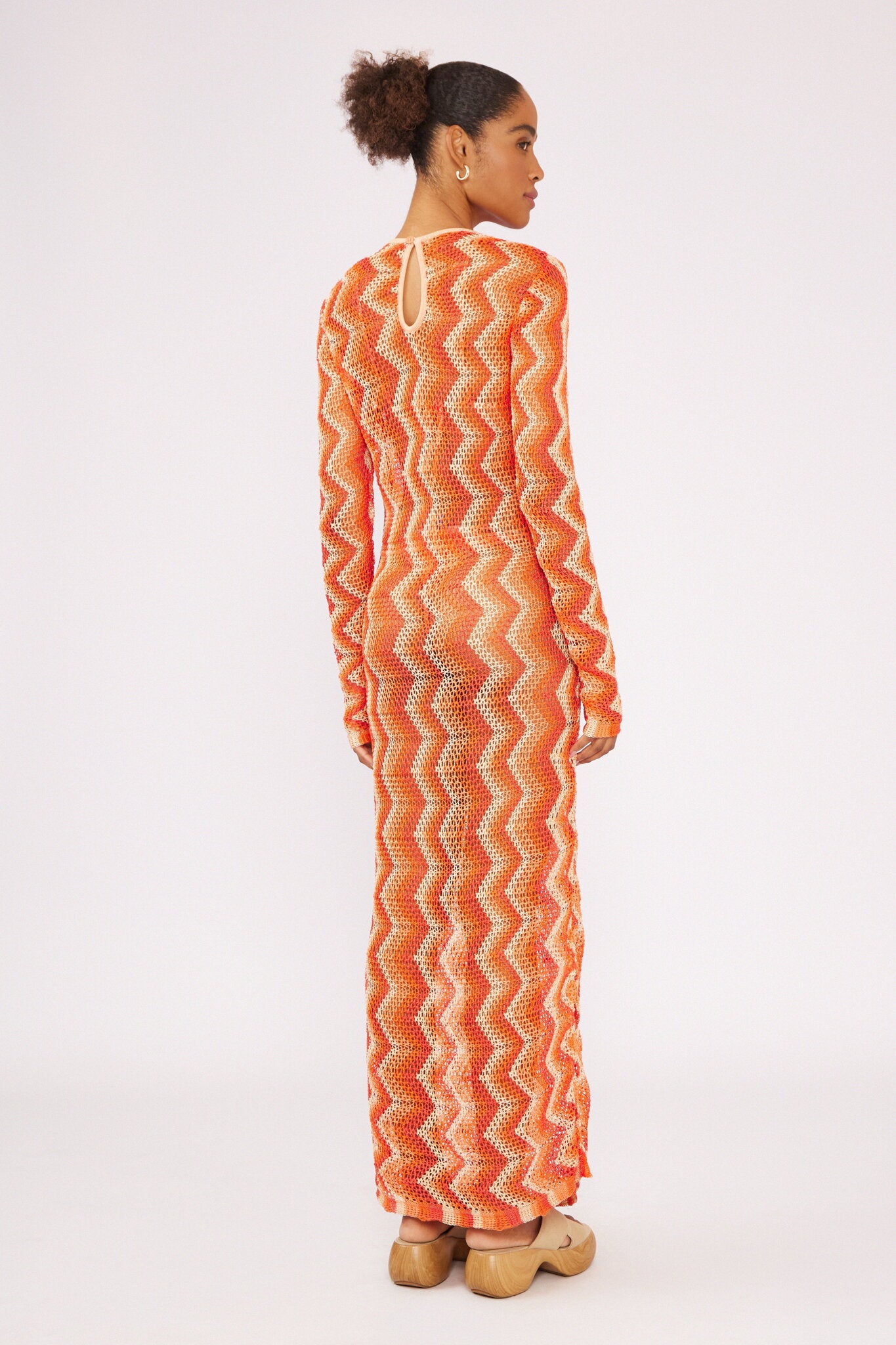 Model Back: Blueman Maxi Dresses Laranja Long Dress Tricot