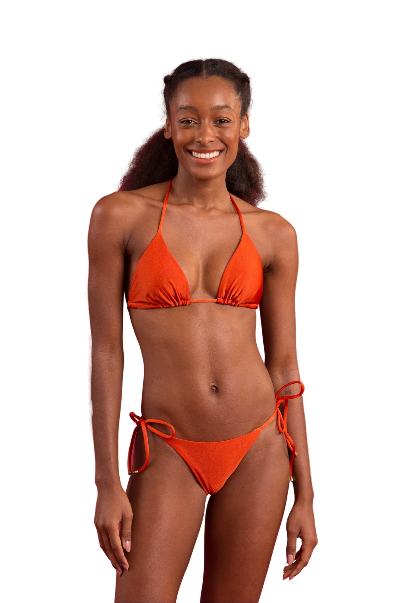 Model Front: Rio De Sol Bottom Bottom Shimmer-Paprica Cheeky-Tie