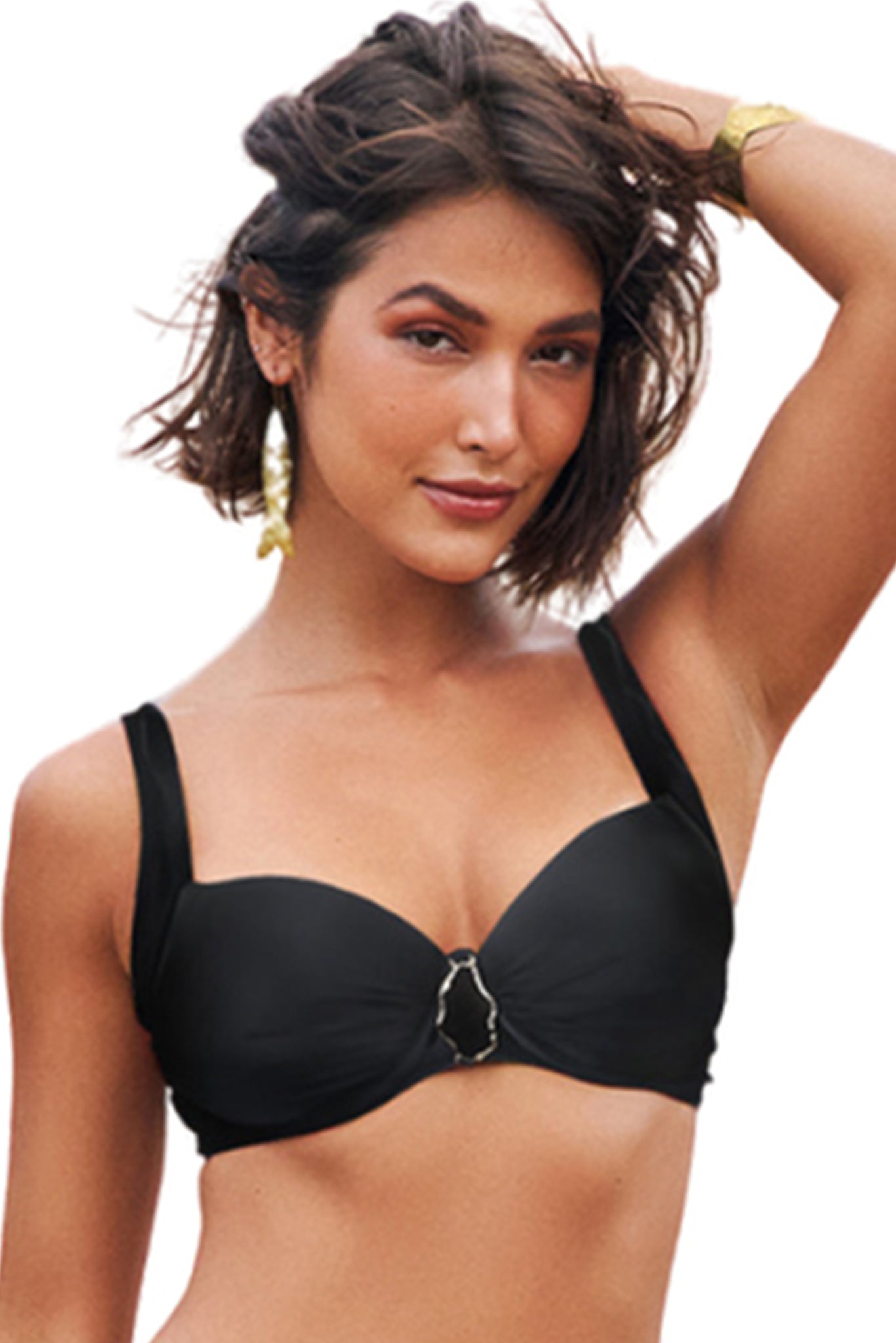 Gallery: Lua Morena Top Top Drapeada Larga Liso Preto