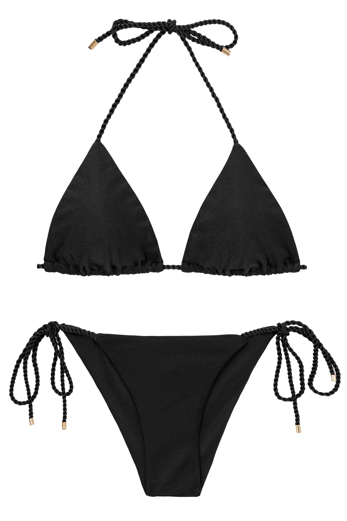 Product Front: Rio De Sol Set Set Shimmer-Black Tri-Rope Cheeky-Rope