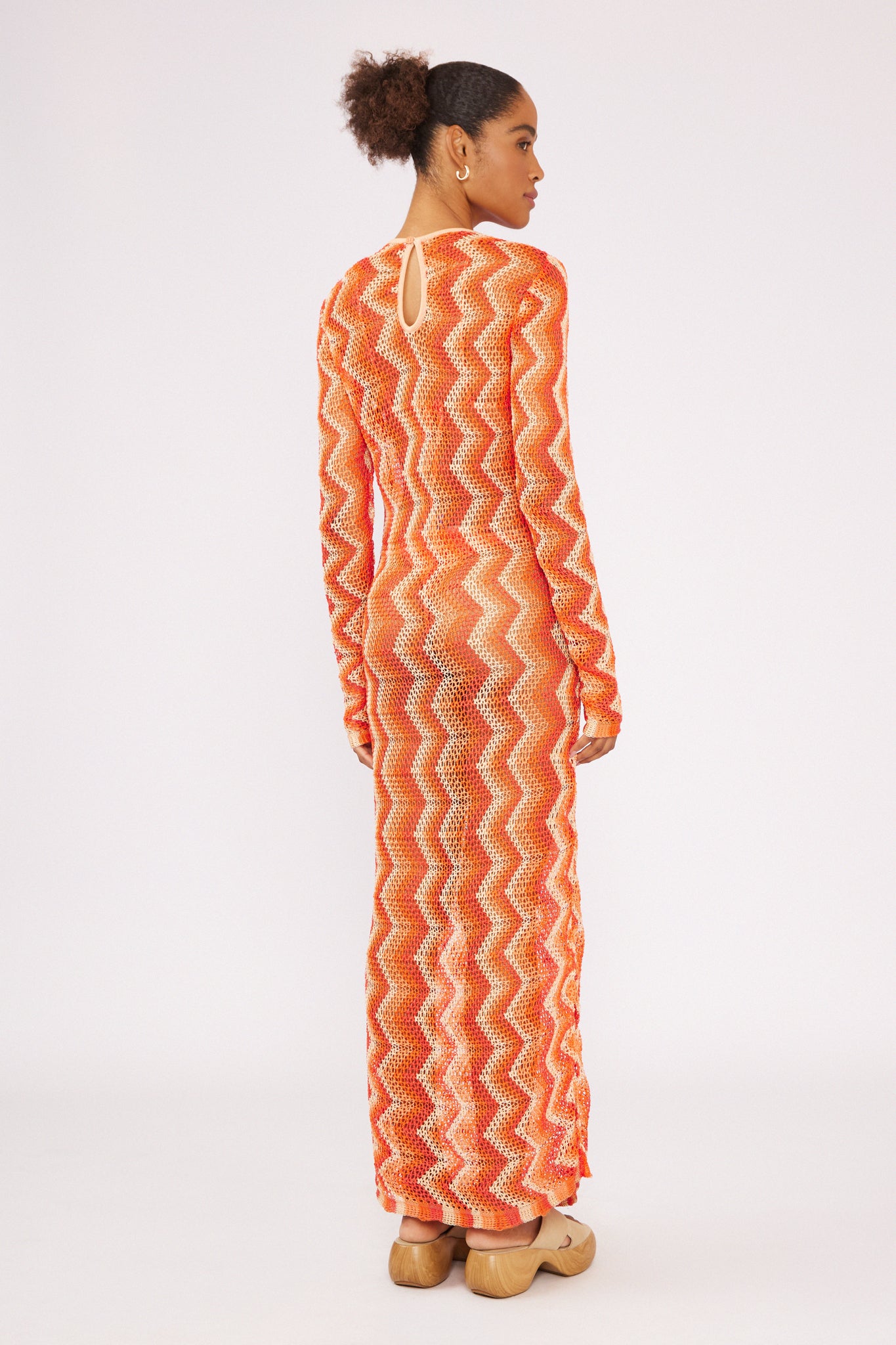 Model Back: Blueman Maxi Dresses Laranja Long Dress Tricot