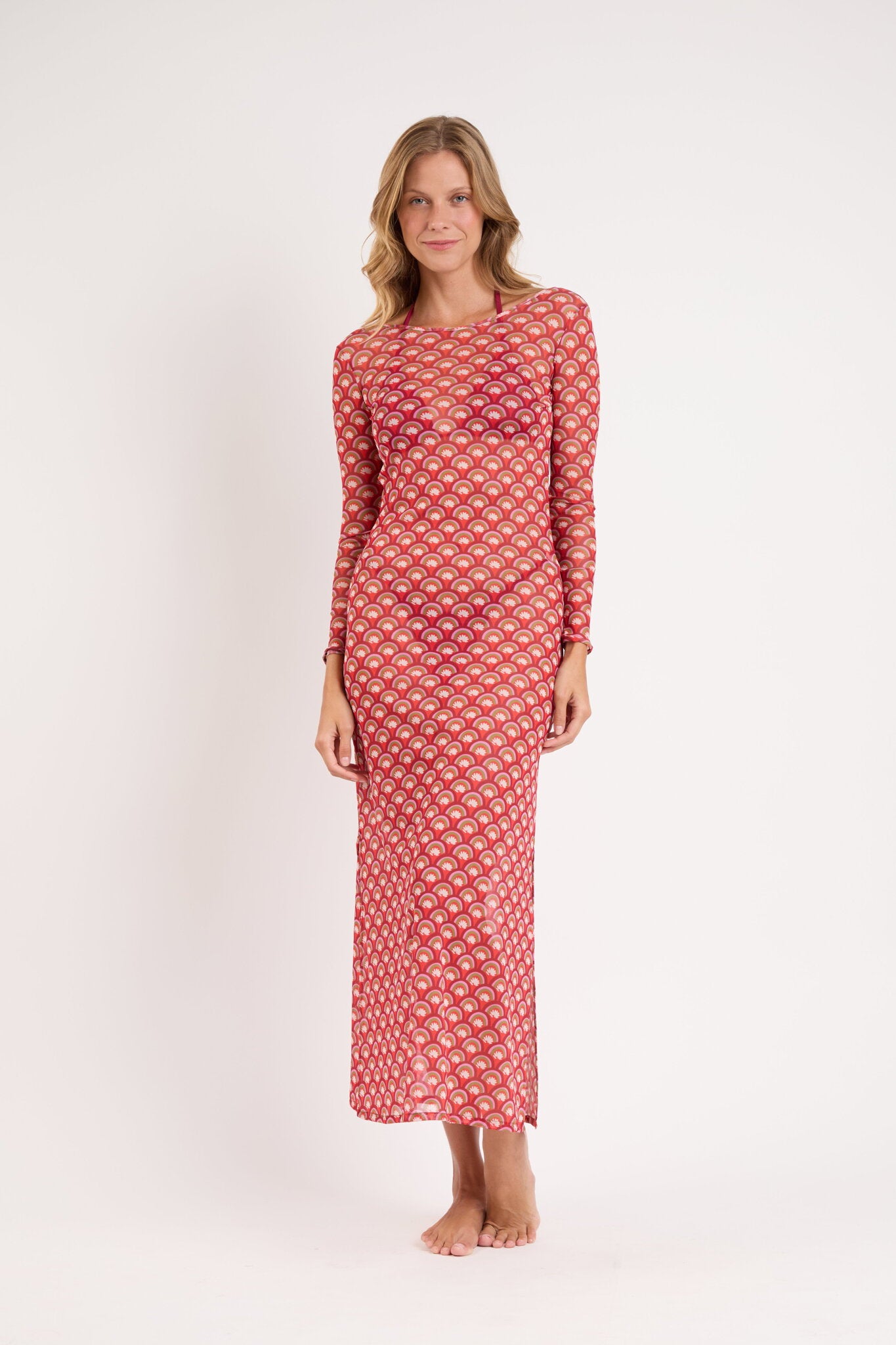 Model Front: Rio De Sol Maxi Dresses Floral-Scales Dress Lucy