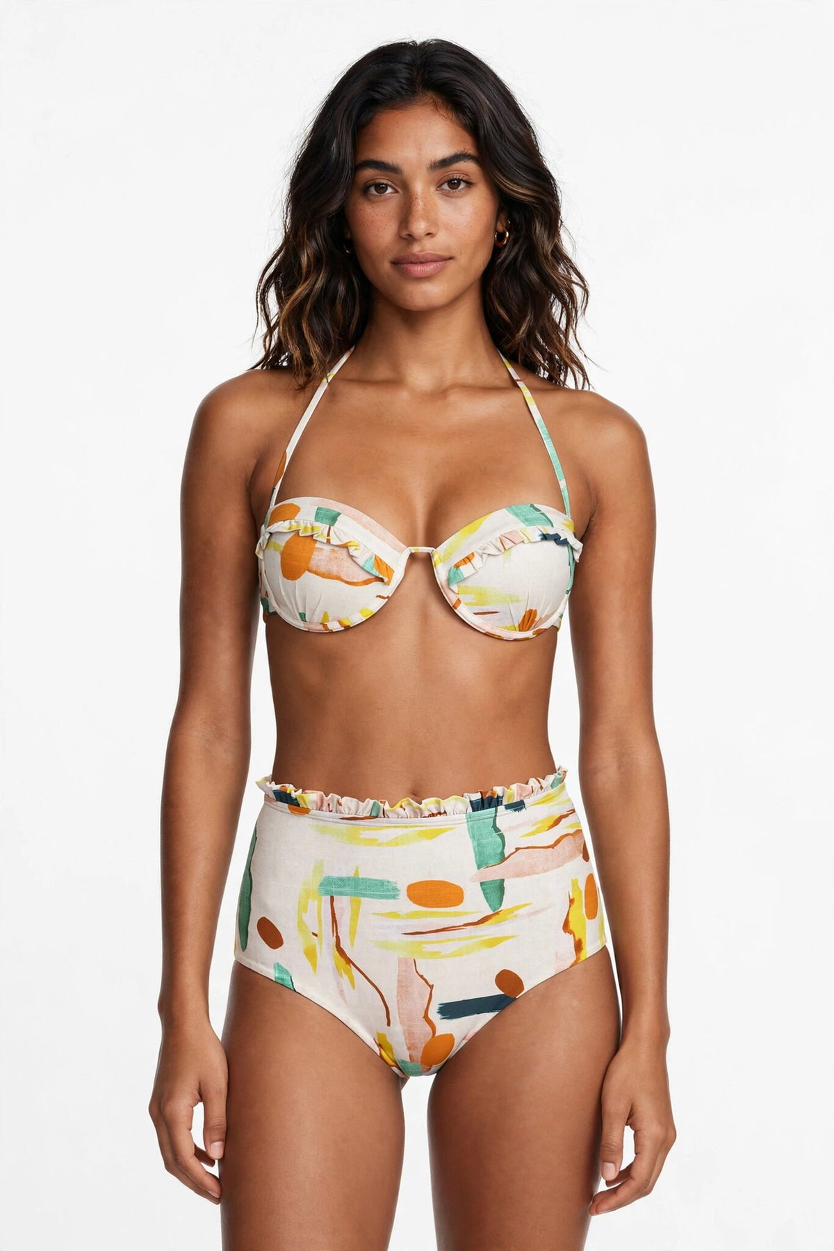 Model Front: La Playa Bikini Bottoms Bottom Hot Babado Paleta