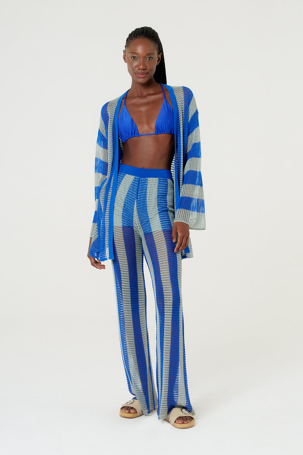 Model Front: Blueman Beach Trousers Calca Tricot Listras