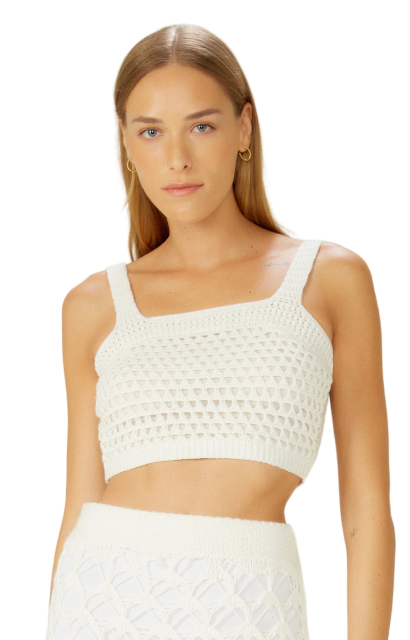 Gallery: Blueman Beach Top Off-White Top-Tricot