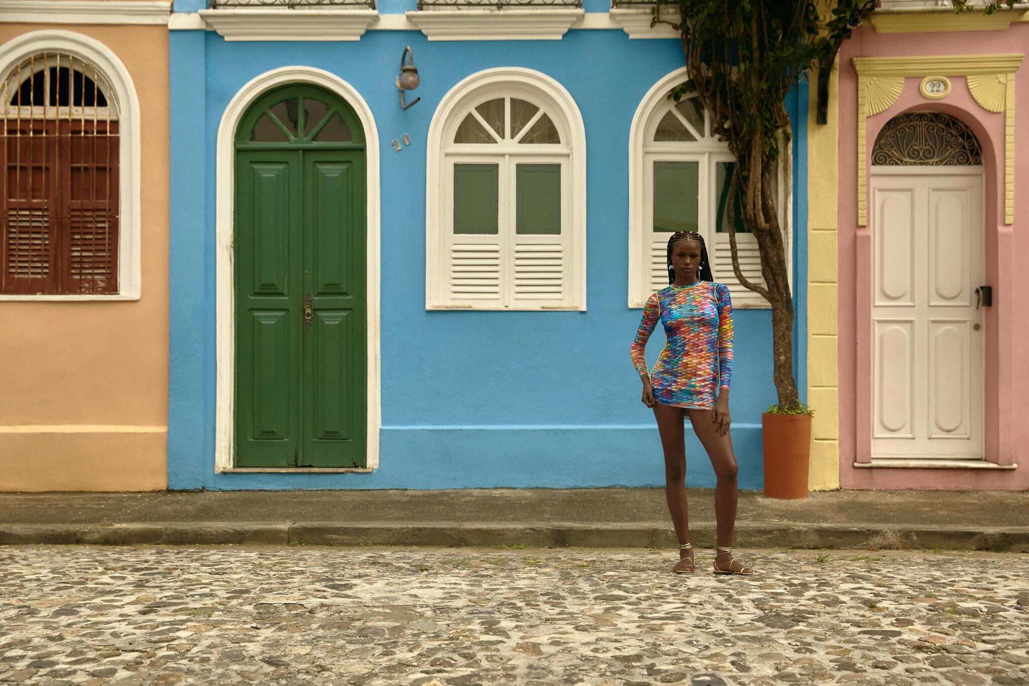 Image 08: Blueman Mini Dress Vestido Tule Manga Longa Escama