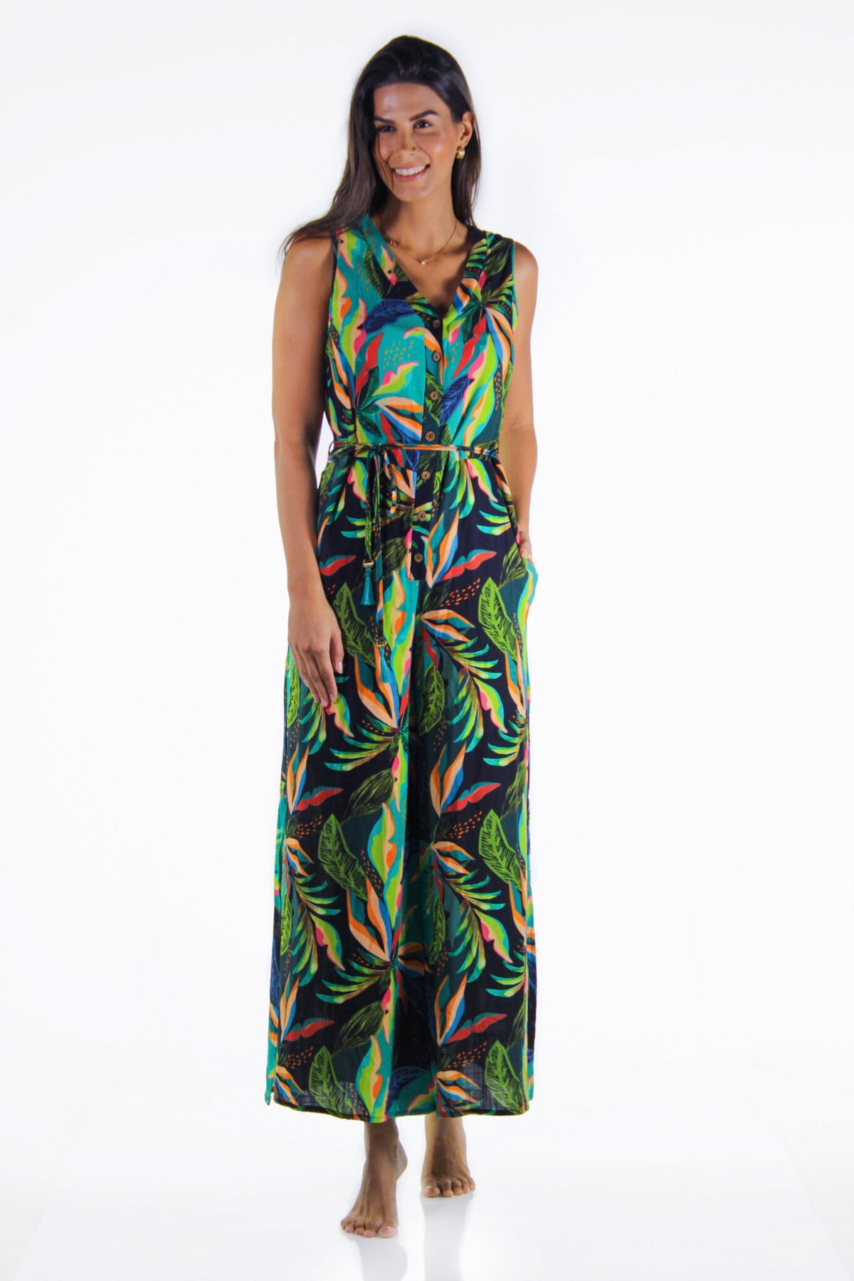 Model Front: La Playa Jumpsuits Macacao Regata Jardins
