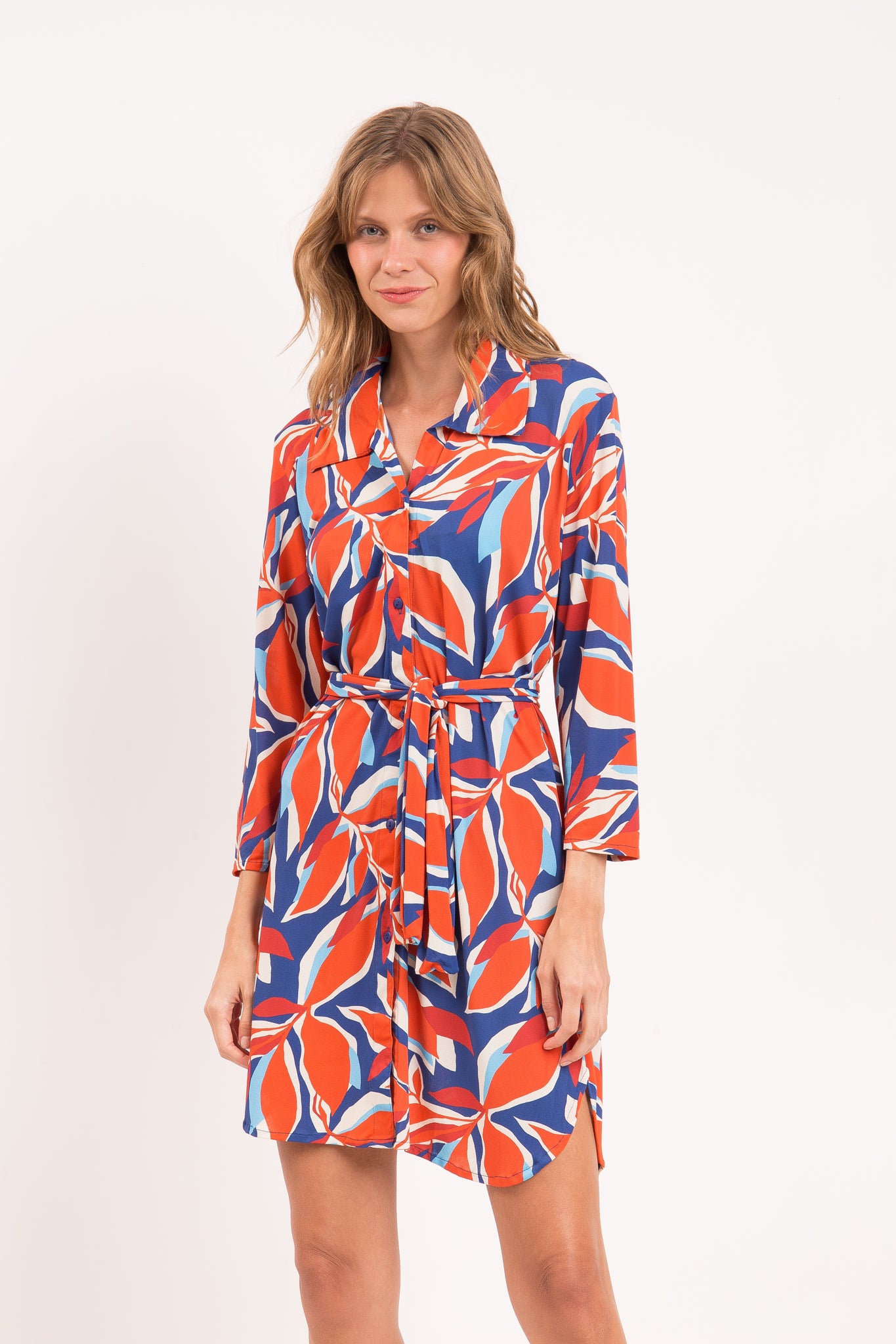 Image 04: Rio De Sol Shirtdress Leaves Chemise