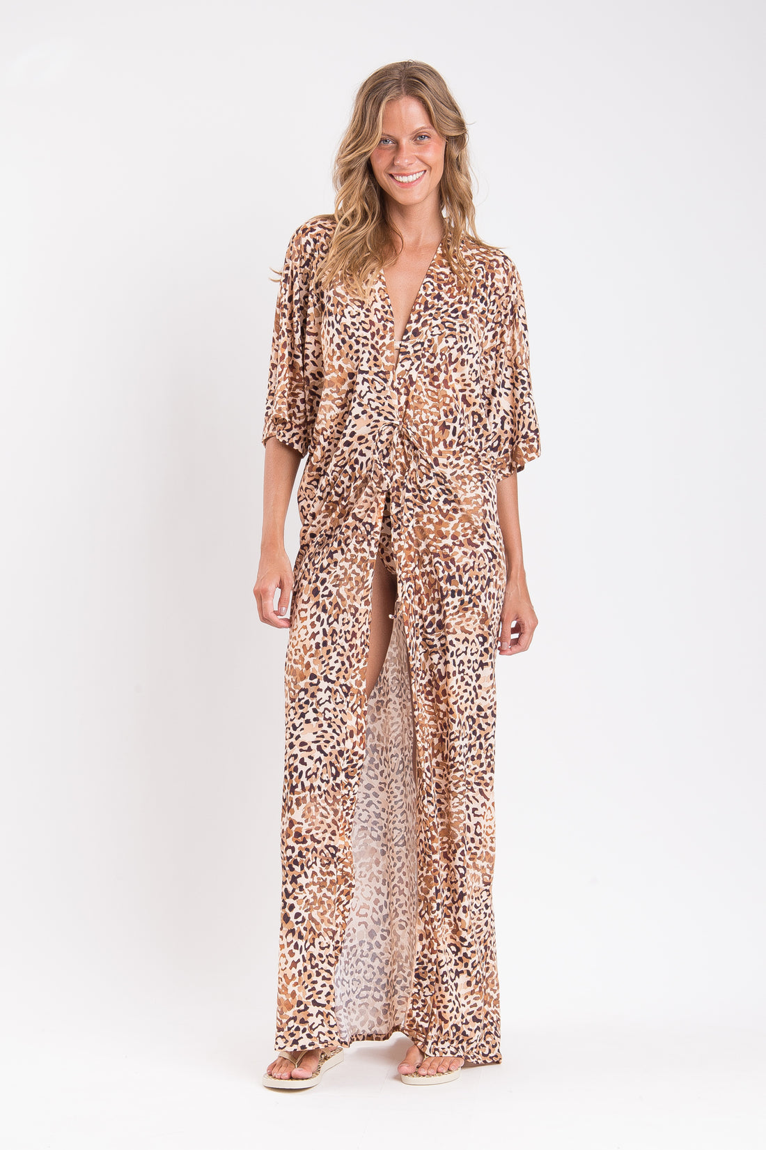 Model Front: Rio De Sol Maxi Dresses Leopard Long Dress