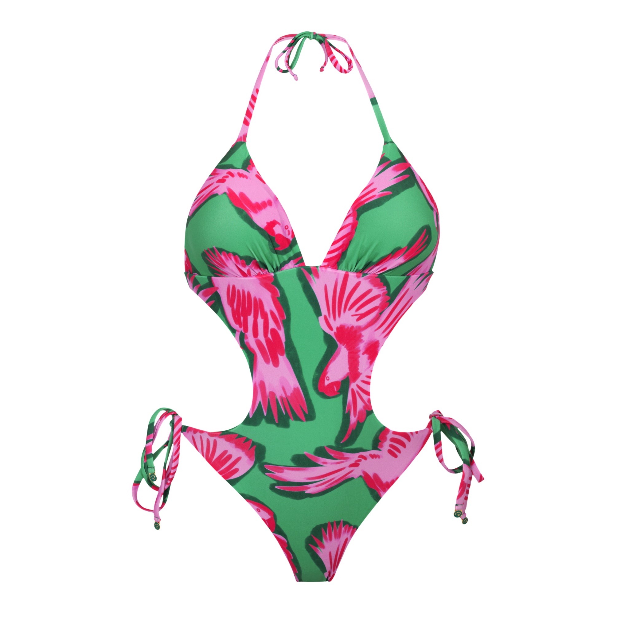 Product Front: Rio De Sol One-Piece Parrots Trikini