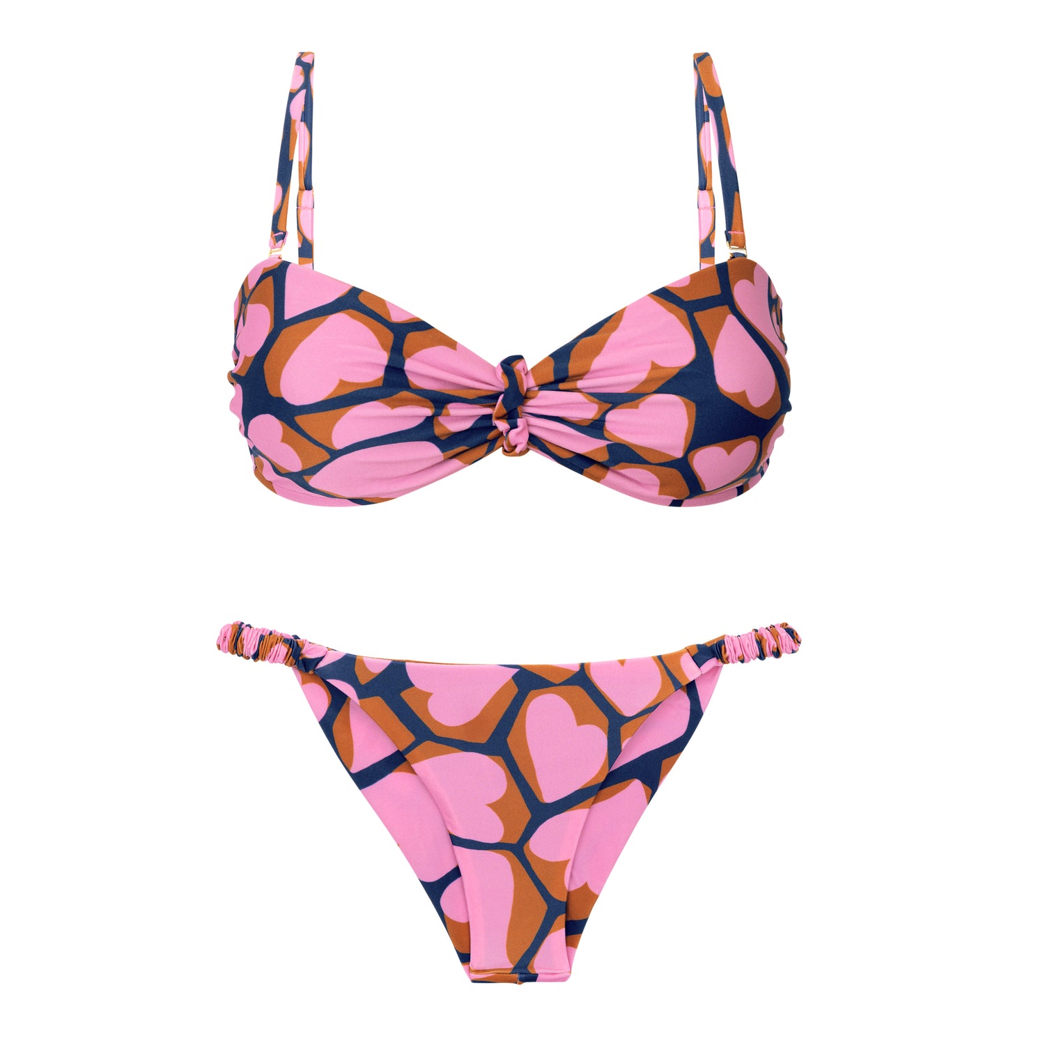 Product Front: Rio De Sol Set Set Amore-Pink Bandeau-Crispy Cheeky-Crispy