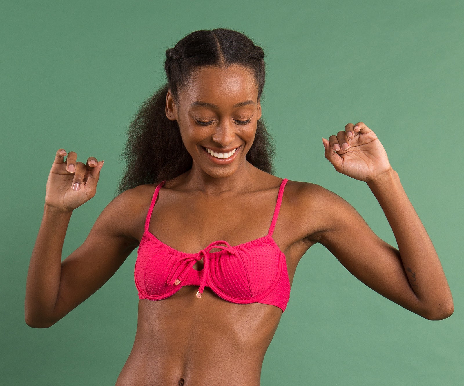 Image 12: Rio De Sol Top Top Dots-Virtual-Pink Balconet-Tie