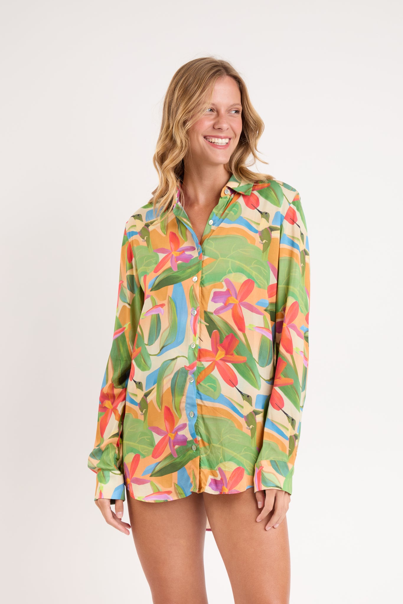 Image 02: Rio De Sol Shirtdress Tropical Shirt Greta