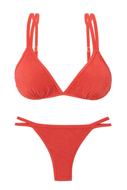 Product Front: Rio De Sol Two Piece Swimwear Set Malibu-Chili Tri-Duo Mini-Duo