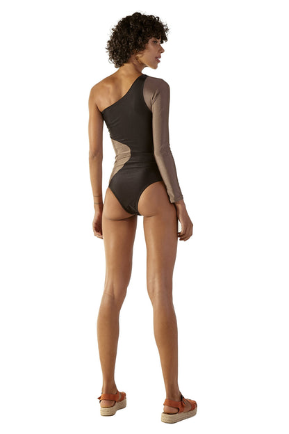 Image 04: Blueman One Piece Swimsuits Ornamento Caramel Preto