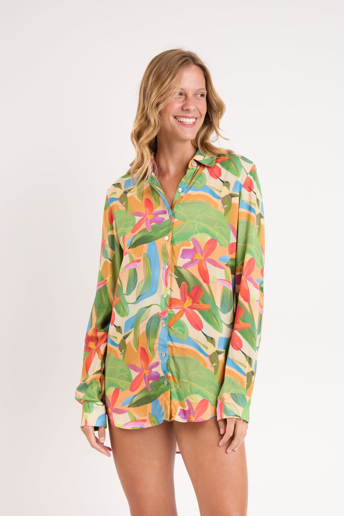 Image 02: Rio De Sol Shirtdress Tropical Shirt Greta
