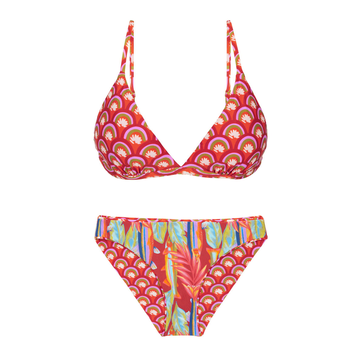 Product Back: Rio De Sol Two Piece Swimwear Set Floral-Scales Tri-Fixo Essential-Comfy