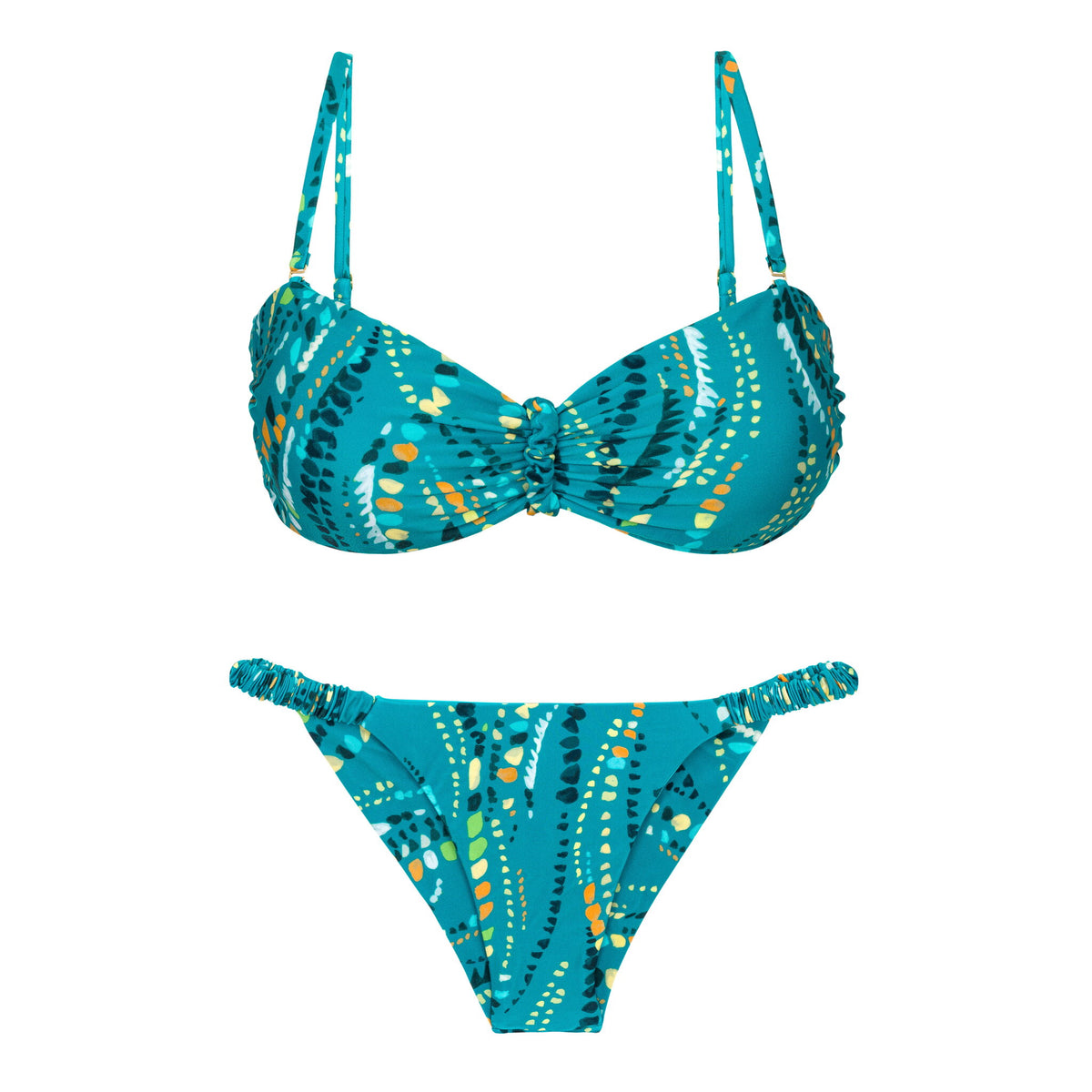 Product Front: Rio De Sol Two Piece Swimwear Set Rain Bandeau-Crispy Cheeky-Crispy