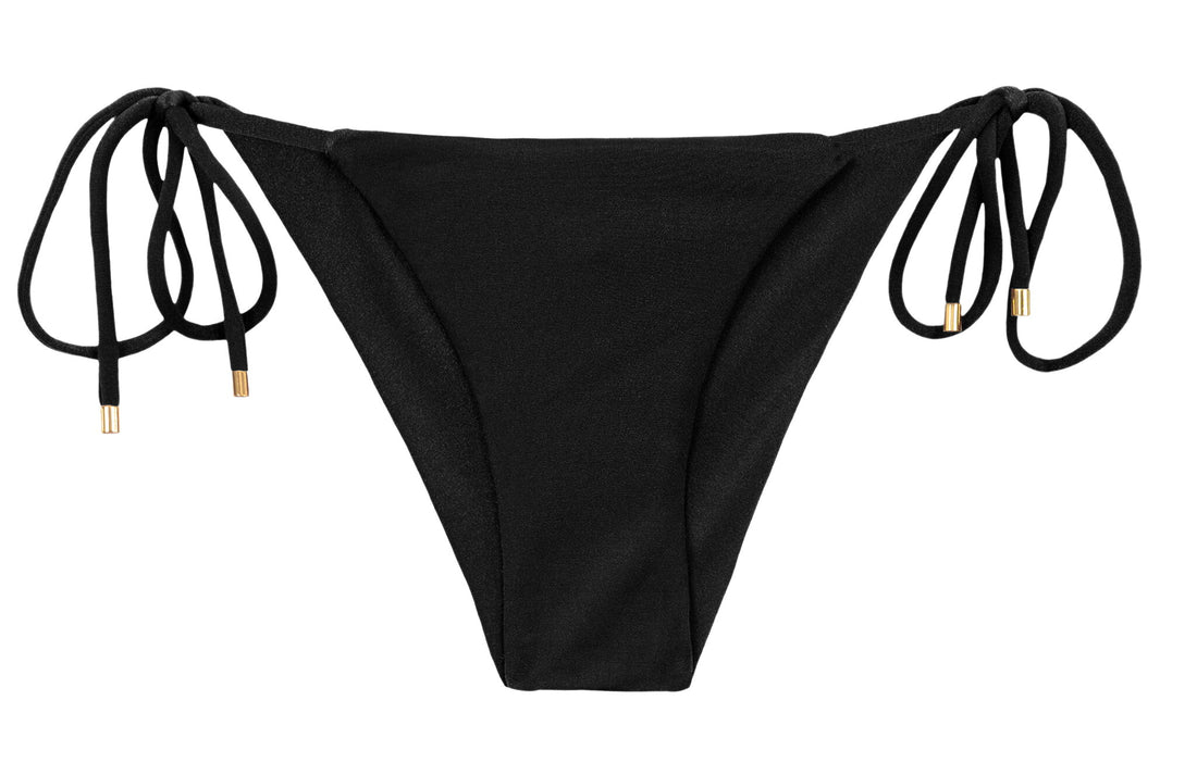 Product Front: Rio De Sol Bikini Bottoms Bottom Shimmer-Black Cheeky-Tie