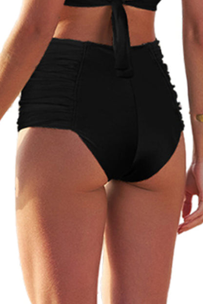 Image 04: Lua Morena Bikini Bottoms Bottom Encauchado Liso Preto