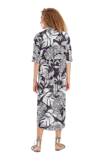 Model Back: Blueman Shirtdress Vestido Chemise Recortes Eclipse