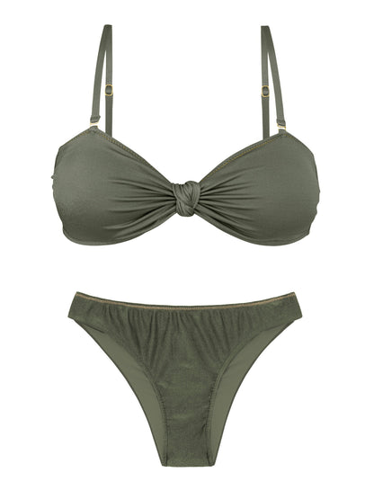 Product Front: Rio De Sol Two Piece Swimwear Set Croco Bandeau-Joy Essential
