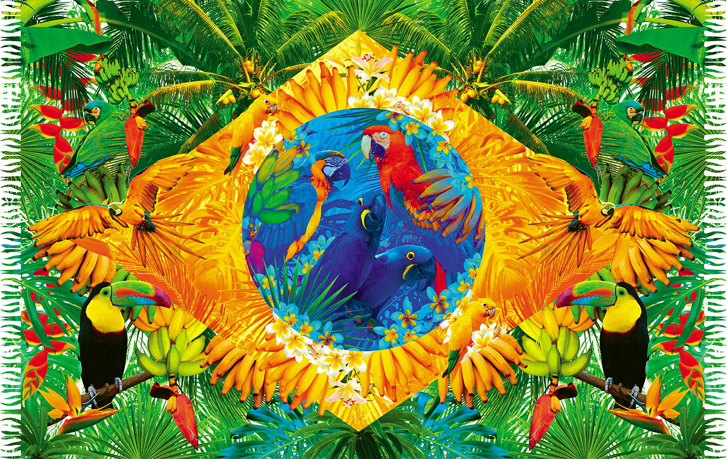 Product Front: Bali Blue Pareo Canga Bandeira Brasil Tropical