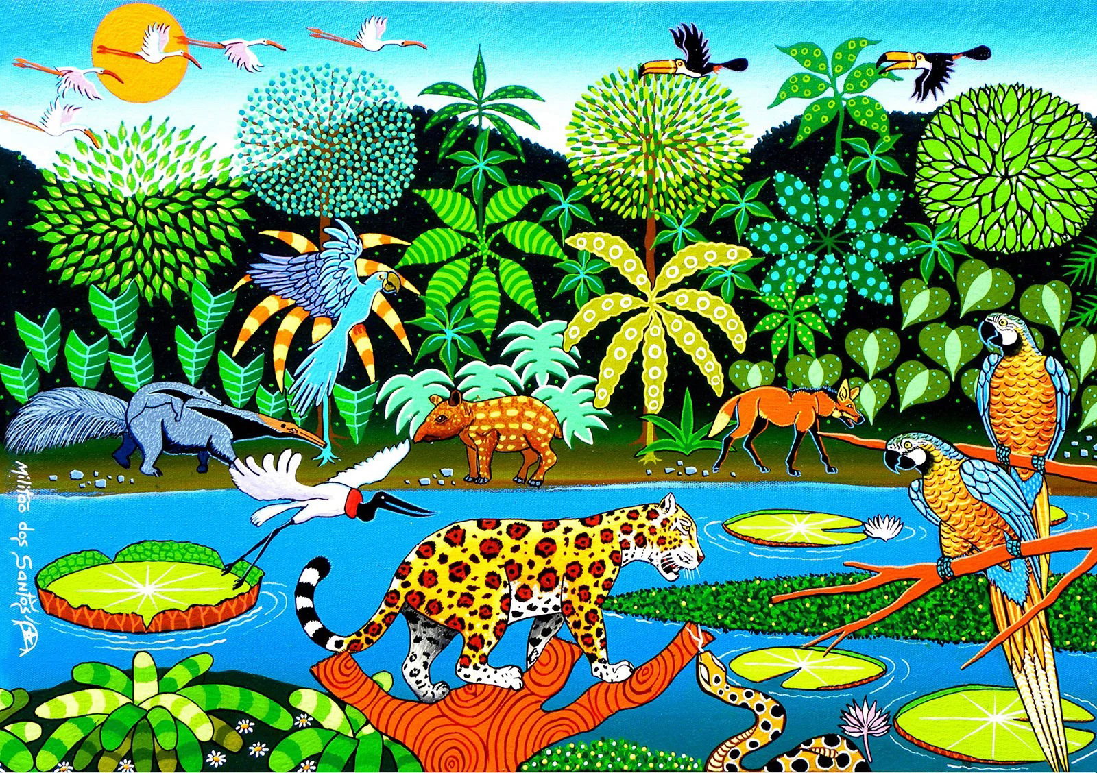 Product Front: Bali Blue Pareo Canga Pantanal Naif
