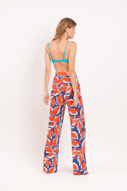 Image 08: Rio De Sol Beach Trousers Leaves Wide Pants