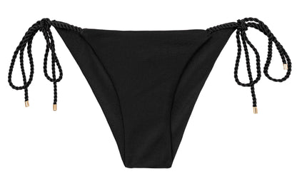 Product Front: Rio De Sol Bottom Bottom Shimmer-Black Cheeky-Rope