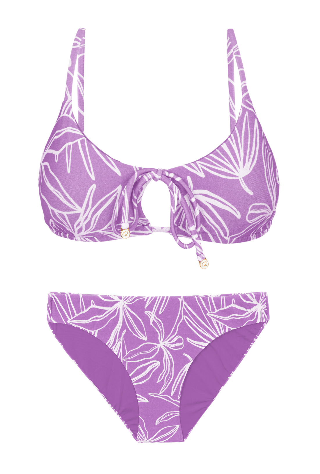Product Front: Rio De Sol Two Piece Swimwear Set Trail-Purple Tank-Tie Essential-Comfy