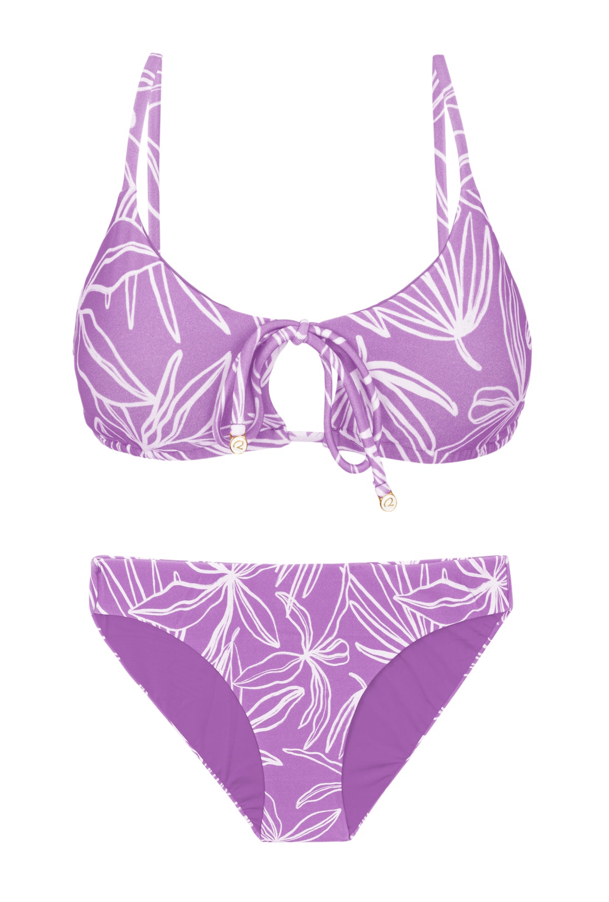 Product Front: Rio De Sol Two Piece Swimwear Set Trail-Purple Tank-Tie Essential-Comfy