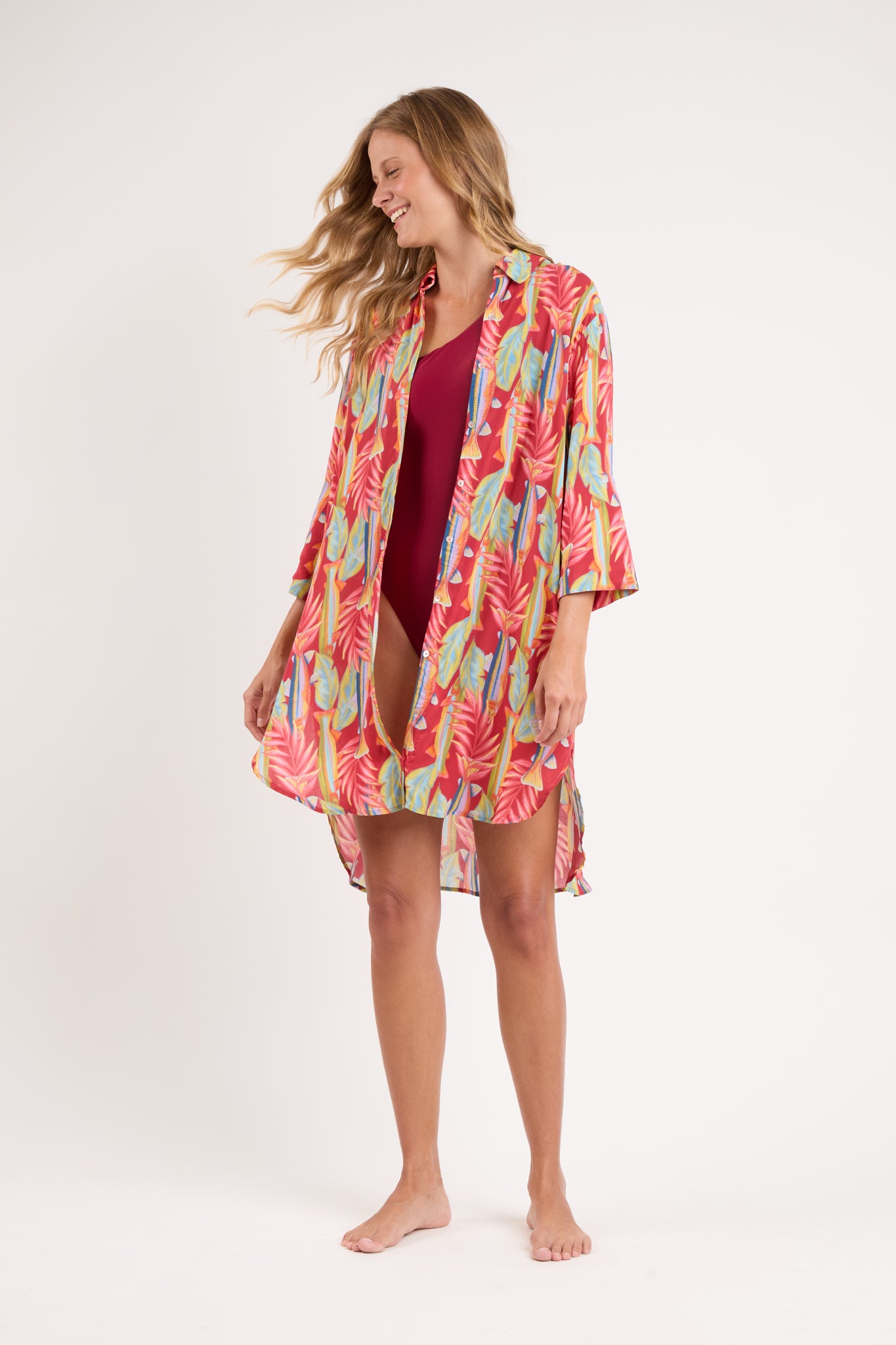 Image 04: Rio De Sol Shirtdress Sea-Bloom Chemise Gabriele