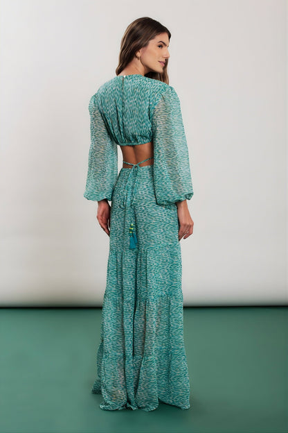 Model Back: Blueman Maxi Dresses Reflexo Long Sleeve Dress