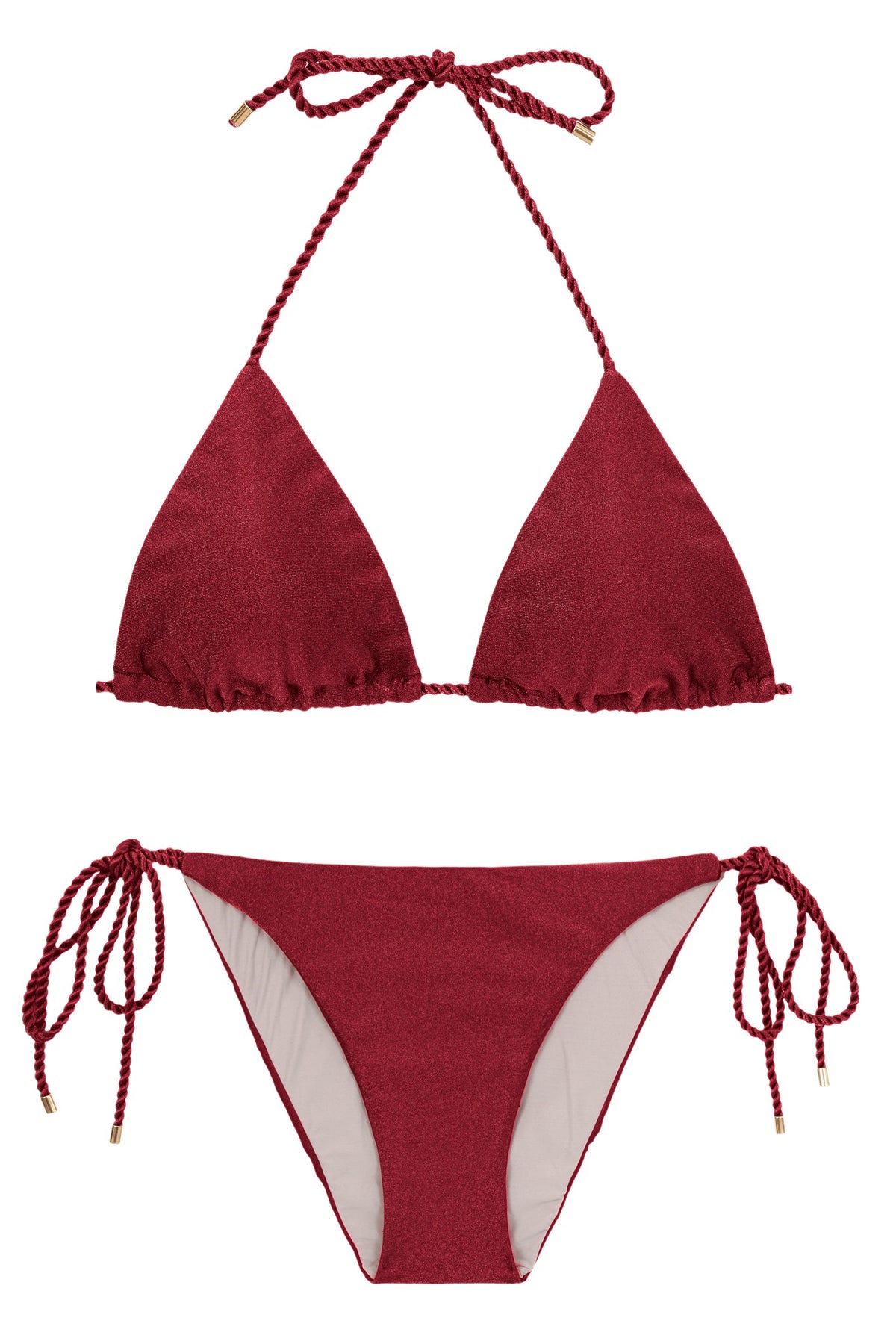 Product Front: Rio De Sol Two Piece Swimwear Set Shimmer-Divino Tri-Rope Ibiza-Rope