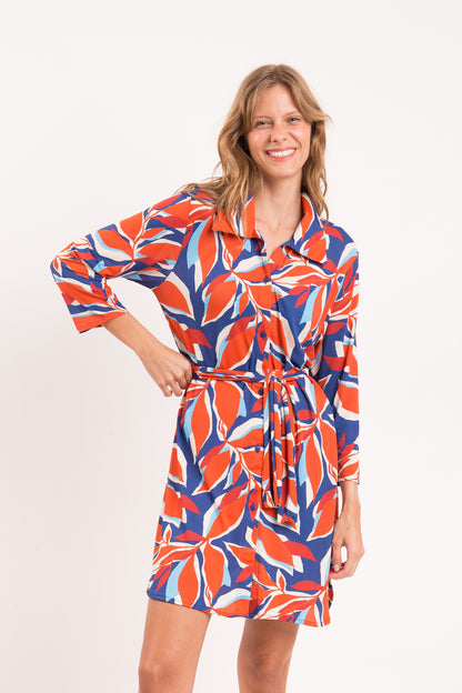 Image 09: Rio De Sol Shirtdress Leaves Chemise
