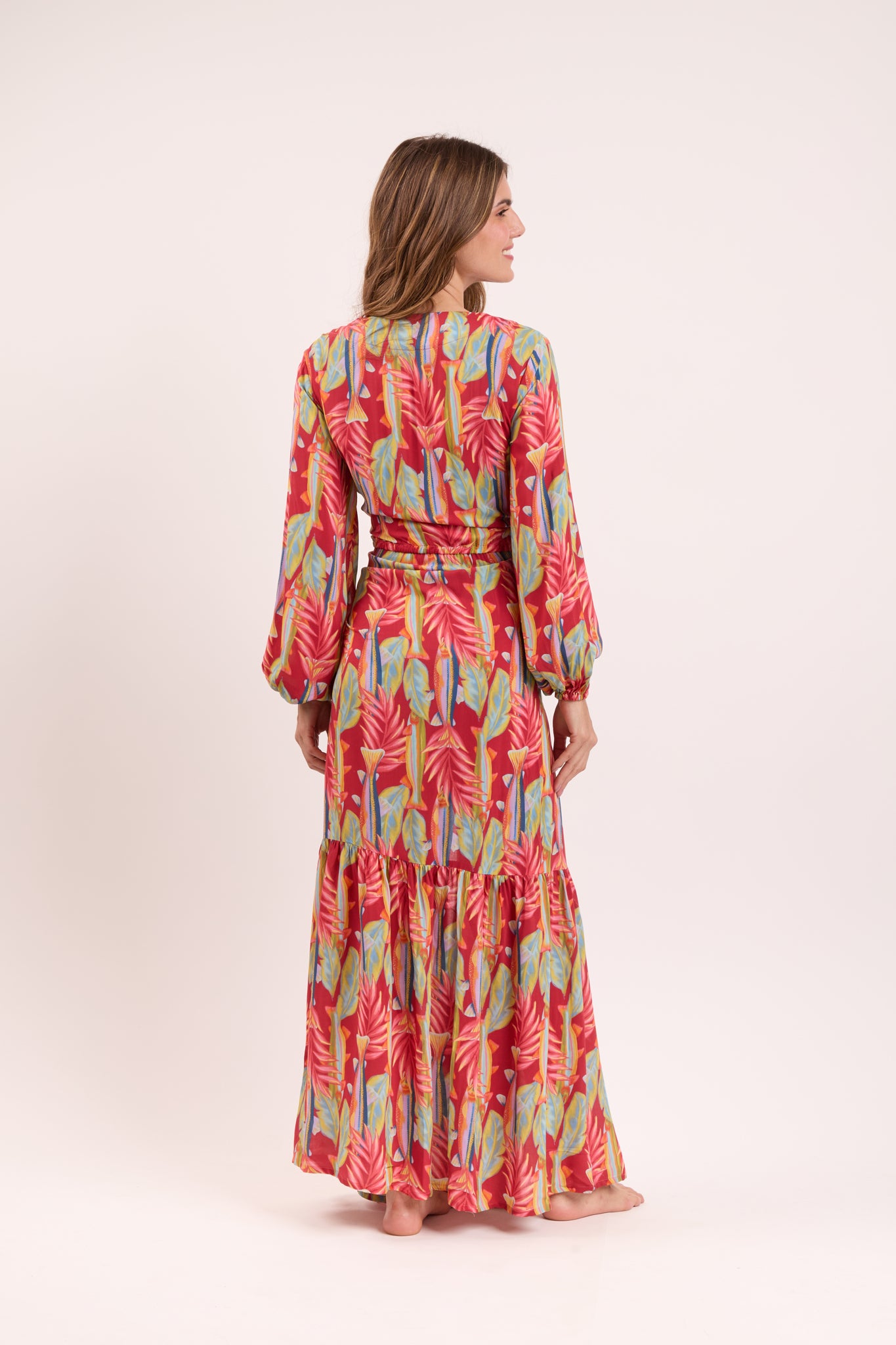 Model Back: Rio De Sol Maxi Dresses Sea-Bloom Long Dress Verona