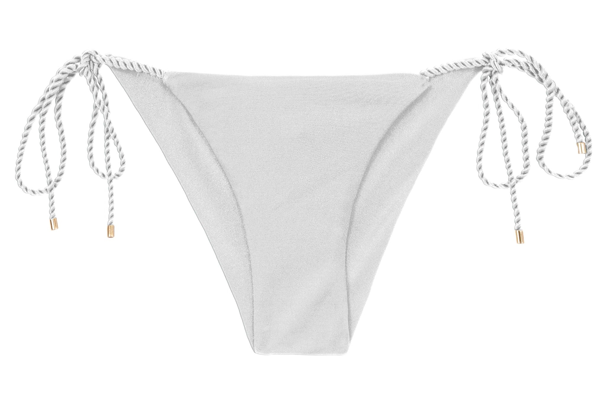 Product Front: Rio De Sol Bottom Bottom Shimmer-White Cheeky-Rope