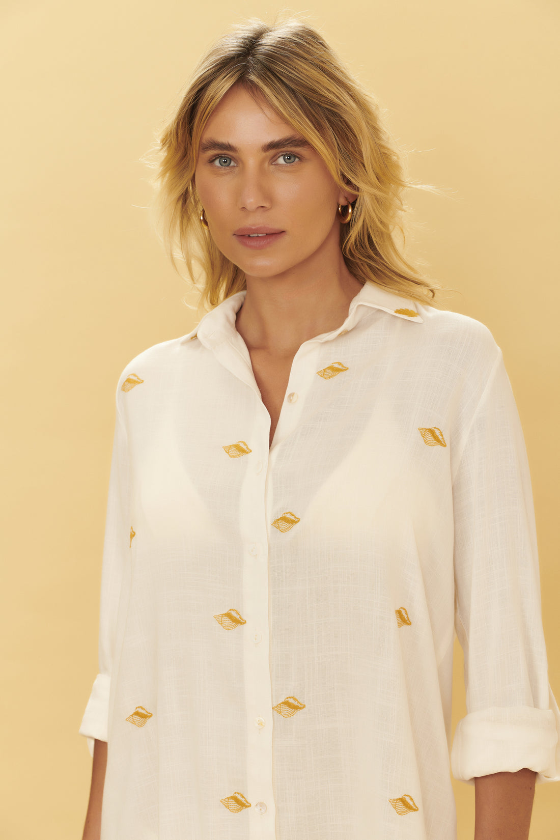 Image 02: Blueman Shirtdress Longsleeve Shirt Offwhite