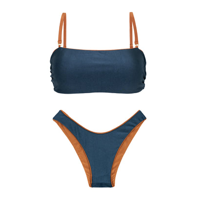 Product Back: Rio De Sol Set Set Nocciola Bandeau-Reto High-Leg