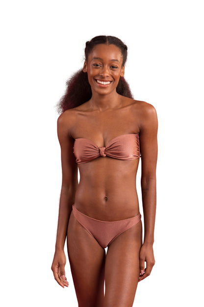 Model Front: Rio De Sol Set Set Shimmer-Copper Bandeau-Joy Essential