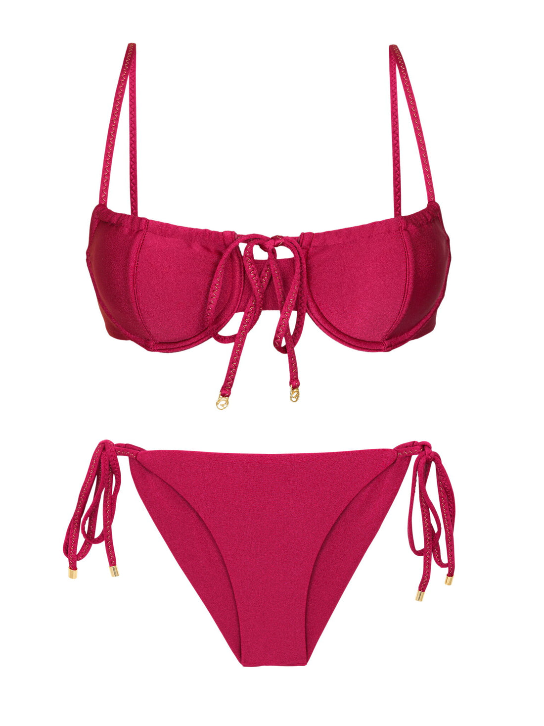 Product Front: Rio De Sol Set Set Shimmer-Desejo Balconet-Tie Cheeky-Tie-Gold