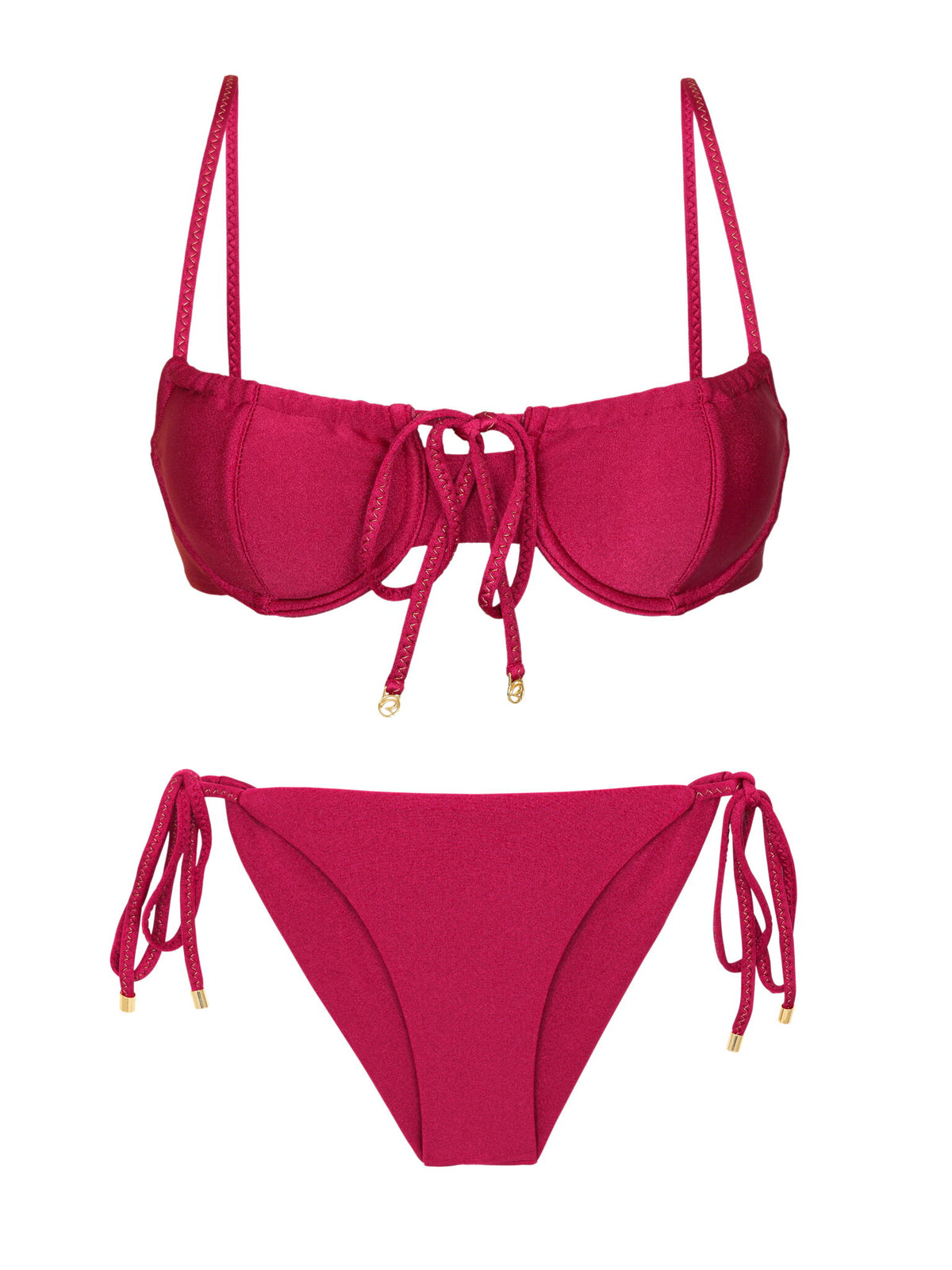 Product Front: Rio De Sol Set Set Shimmer-Desejo Balconet-Tie Cheeky-Tie-Gold