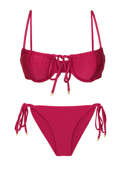 Product Front: Rio De Sol Set Set Shimmer-Desejo Balconet-Tie Cheeky-Tie-Gold
